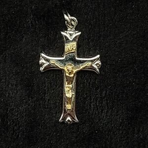 Sterling Silver Theda Vintage Cross Pendant